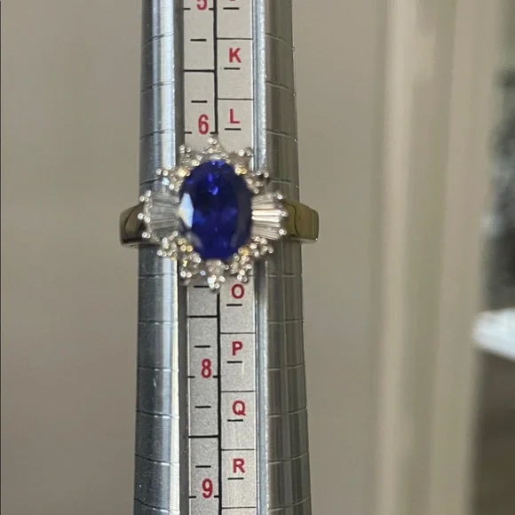 18K Yellow Gold LeVian Tanzanite and Diamond Ring - Picture 12 of 13